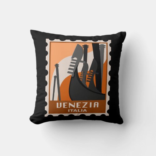 Venice Italy Venezia Italia Vintage Italian Throw Pillow