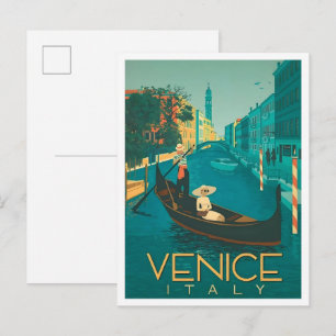 Venice Italy Vintage Art Travel Postcard