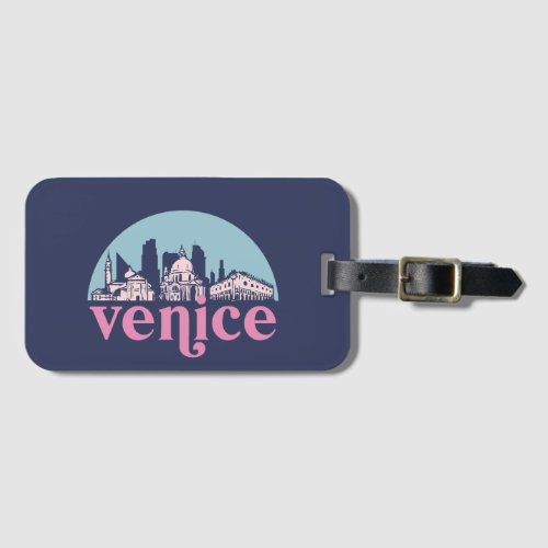 Venice Italy Vintage City Skyline Cityscape Art Luggage Tag