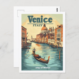 Venice Italy Vintage Famous Travel Place Postcard