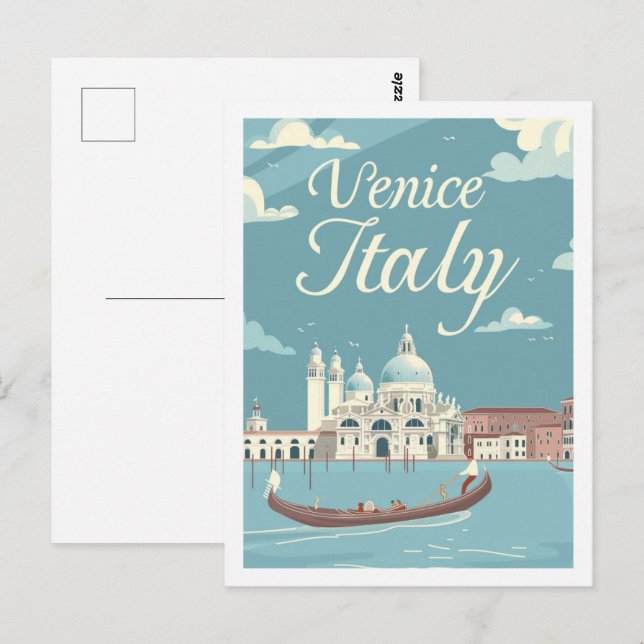 Venice Italy Vintage Famous Travel Place Postcard (Front/Back)