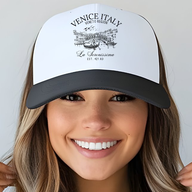 Venice Italy Vintage Old Landscape Trucker Hat (Creator Uploaded)