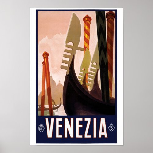 Venice Italy Vintage Poster Restored