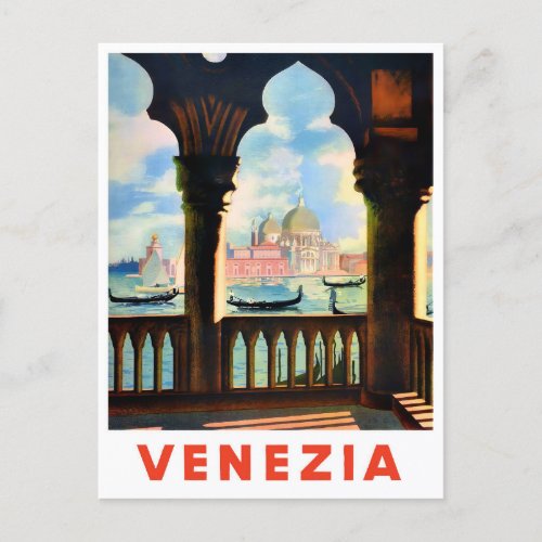 Venice Italy vintage travel Postcard