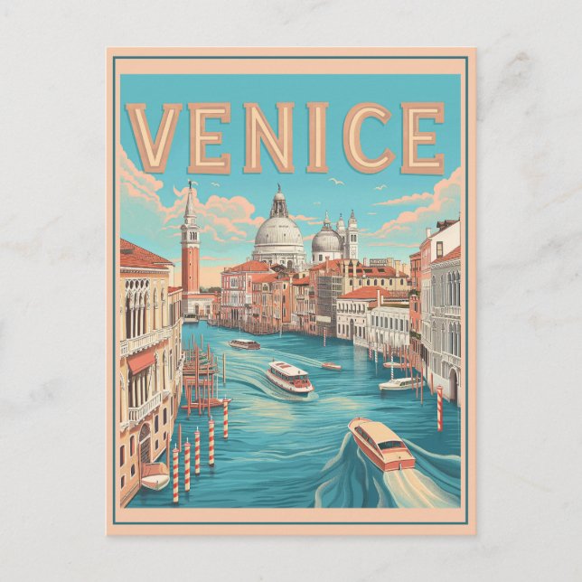 Venice, Italy Vintage Travel Postcard (Front)