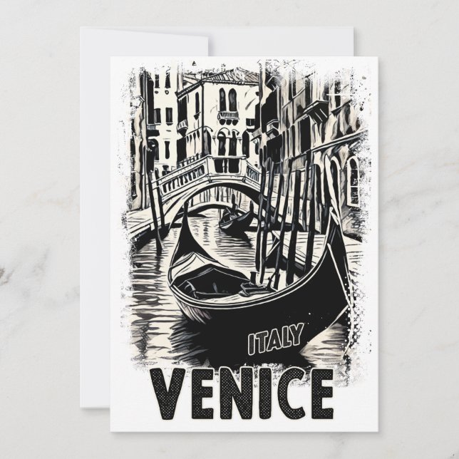 Venice Italy Vintage Travel Postcard Retro Art (Front)