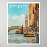 Venezia Venice Italy Vintage European Travel Advertisement Poster Picture Print 