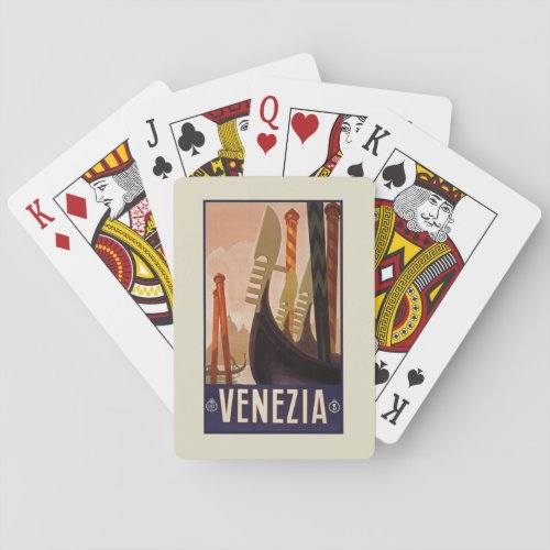 Venice Italy Vintage Travel Poster Poker Cards