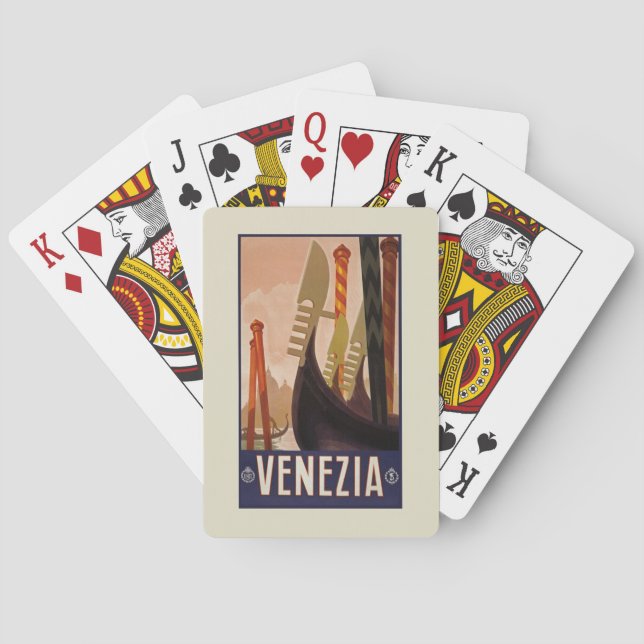 Venice Italy Vintage Travel Poster Poker Cards (Back)