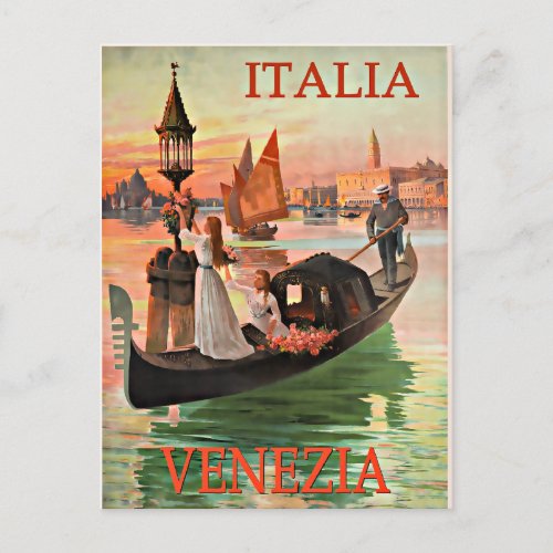 Venice Italy vintage travel poster Postcard
