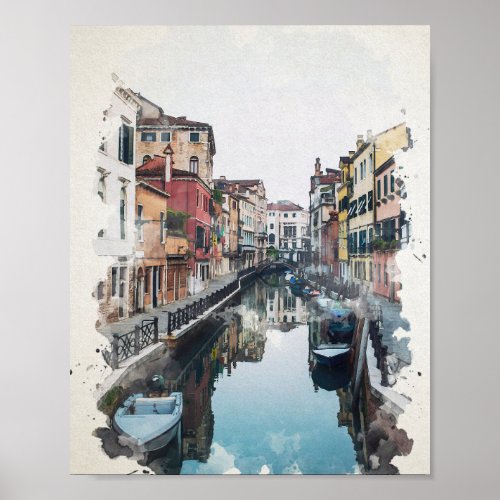 Venice Italy Watercolor Art Poster