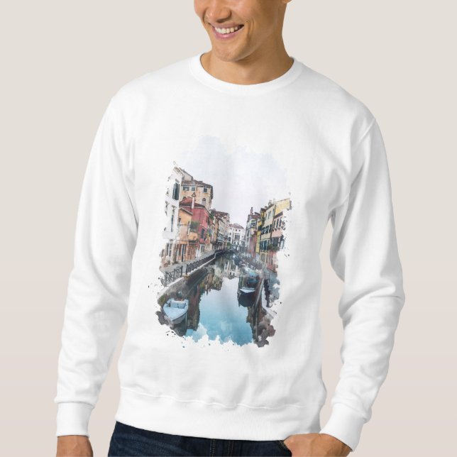 Venice Italy Watercolor Art Sweatshirt (Front)