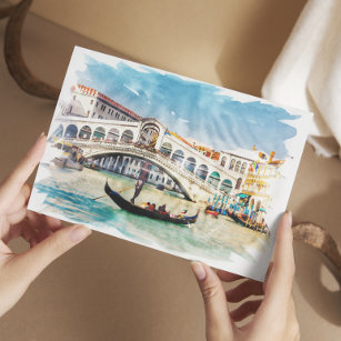 Venice, Italy - Watercolor Postcard