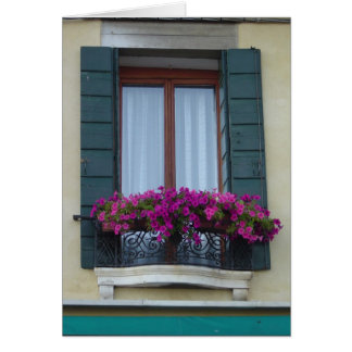 Venice Italy Window Box Blank Card