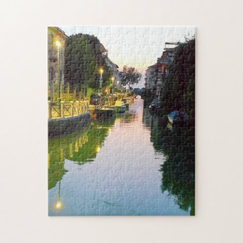Venice Lido canal at twilight Italian view Italy Jigsaw Puzzle