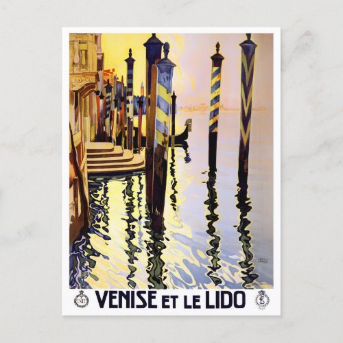 Venice Lido Italy vintage travel Postcard
