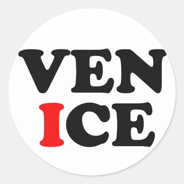 VENICE LOGO CLASSIC ROUND STICKER (Front)
