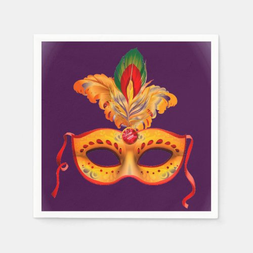 Venice mask masquerade ball or party napkins