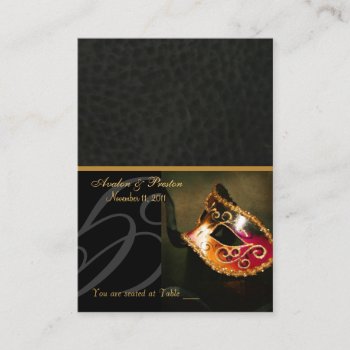 Venice Masquerade Mask Placecard Business Card by theedgeweddings at Zazzle