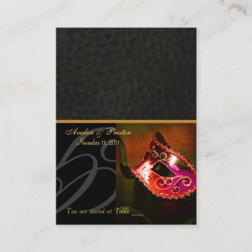 Venice Masquerade Mask Red Placecard Business Card