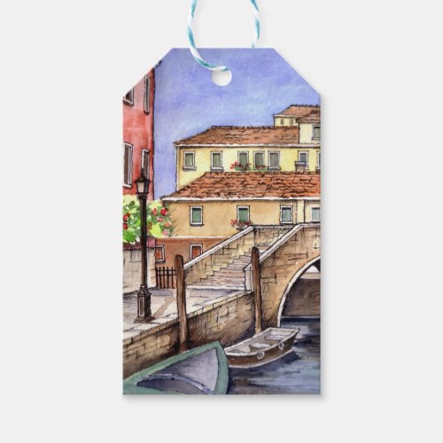 Venice _ Pen  Wash Watercolor Painting Gift Tags