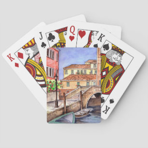 Venice - Pen & Wash Watercolor Poker Cards