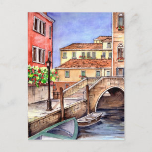 Venice - Pen & Wash Watercolor Postcard
