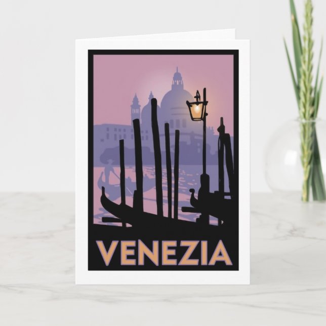 Venice Poster Greeting Card (Front)