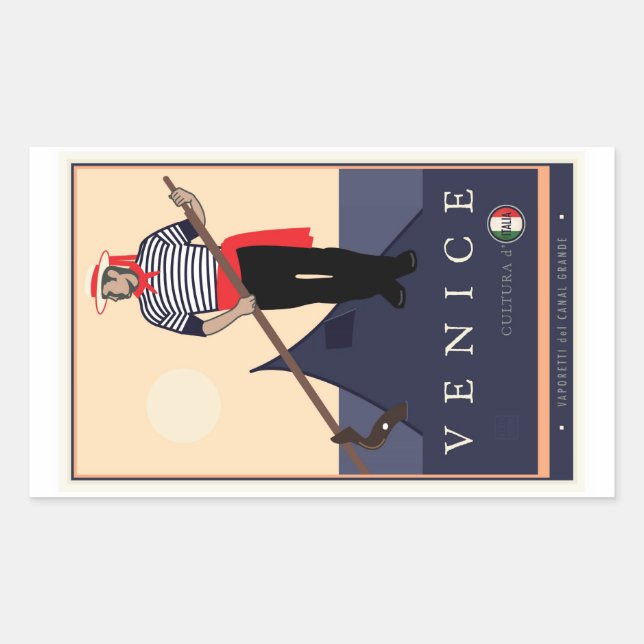 Venice Rectangular Sticker (Front)