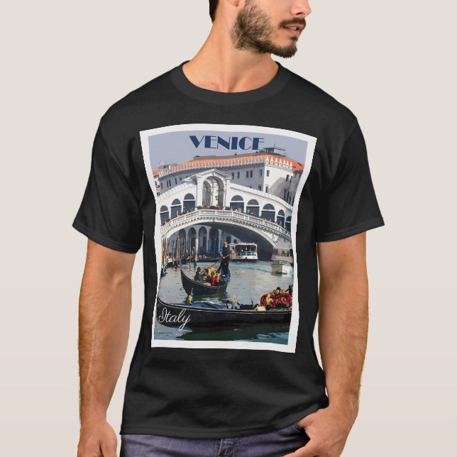 Venice Retro Poster T-Shirt (Front)