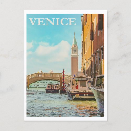 Venice Retro Travel Postcard