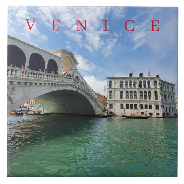 Venice Rialto Bridge view ceramic tile (Front)