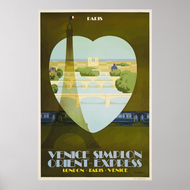 Venice Simplon Orient Express Paris Vintage Poster (Front)