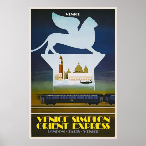 Venice Simplon Orient Express Vintage Poster