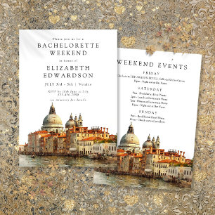 Venice Skyline Watercolor Bachelorette Weekend Invitation