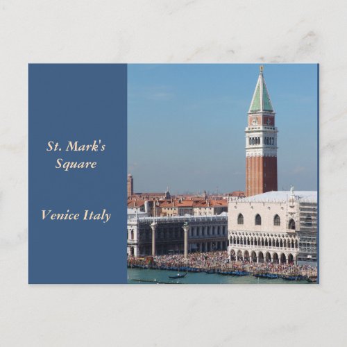 Venice St Marks Square photography Grand Canal Postcard