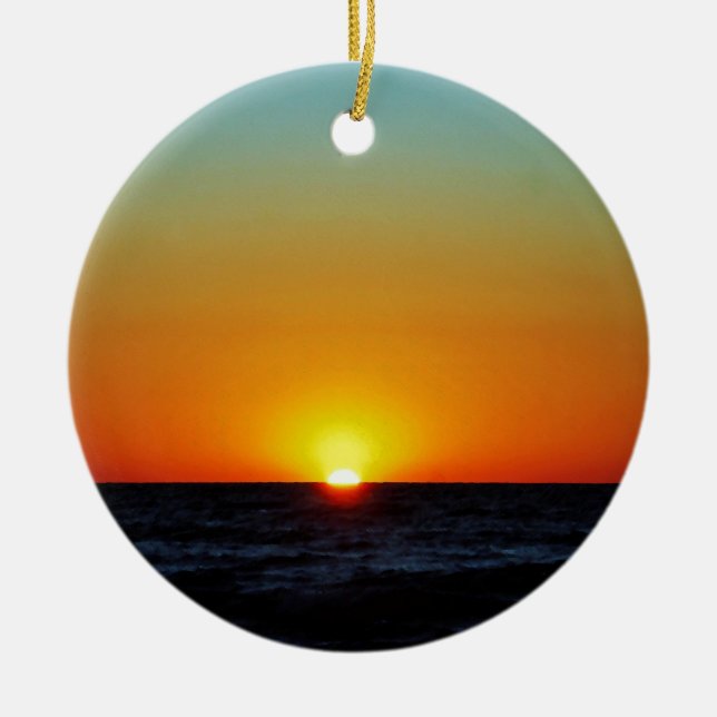 Venice Sunset Ceramic Ornament (Front)