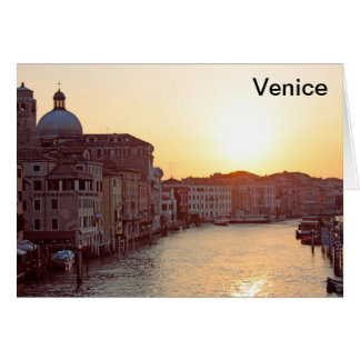 Venice,Sunset on the canal grande Cards