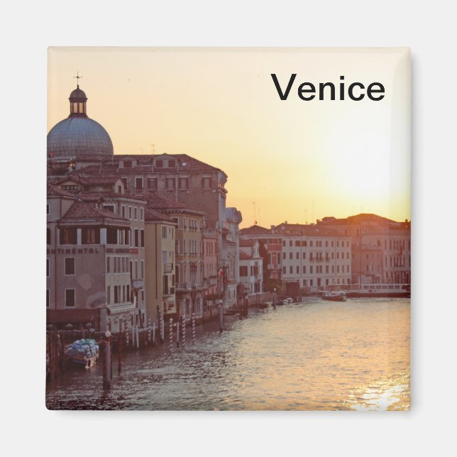 Venice,Sunset on the canal grande Magnet (Front)