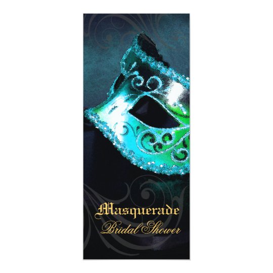 Venice Teal Masquerade Bridal Shower Invitation Zazzle Venice Teal Masquerade Bridal Shower Invitation
