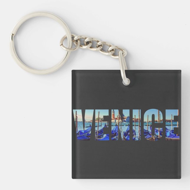 Venice text and Vanice landscape Keychain (Front)