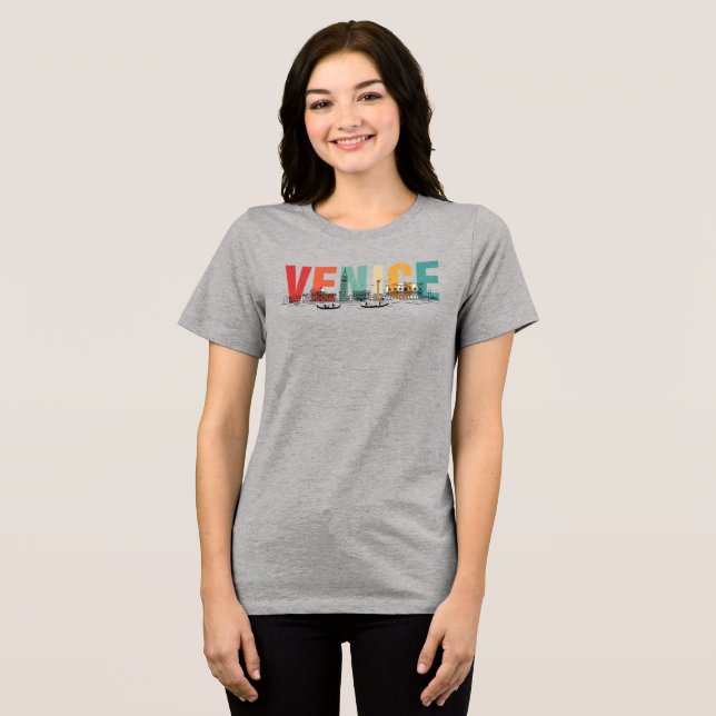 Venice Text with Skyline Tri-Blend Shirt (Front Full)