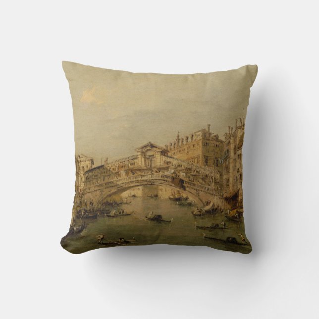 Venice The Rialto Throw Pillow (Front)