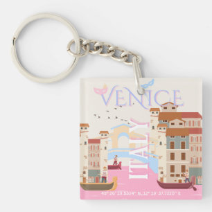 Venice Travel Art, Italy, Travel Art Keychain