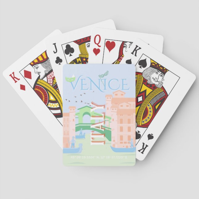 Venice Travel Art, Italy, Travel Art Poker Cards (Back)