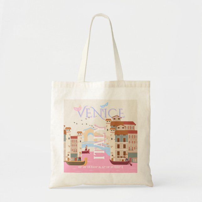 Venice Travel Art, Italy, Travel Art Tote Bag (Front)