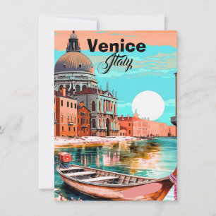 Venice Travel Postcard Art, Venice Postcard, Venic