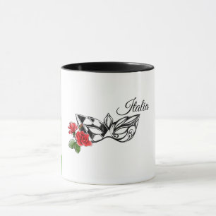 *~* Venice Venetian Mask and Rose Italy Italia Mug