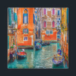 Venice Veneto Italy scenic summer photo Magnet<br><div class="desc">Enjoy colors from Italy! A beautiful Venice travel photography from Tom Podmore on this bright colorful magnet will make a beautiful and joyfull souvenir gift for him, her, for your family, couple and friends, and a delicious decoration for your home. Boats in flooded historic city, dreamy atmosphere and unique colors....</div>