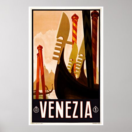 Venice Venezia Italy - Vintage Travel Posters
